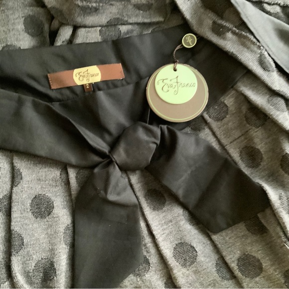 Eva Franco Polkadot Knit Pleated Circle Skater Skirt - Picture 6 of 10